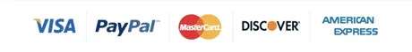 Visa, Mastercard, American Express and Discover accepted at checkout